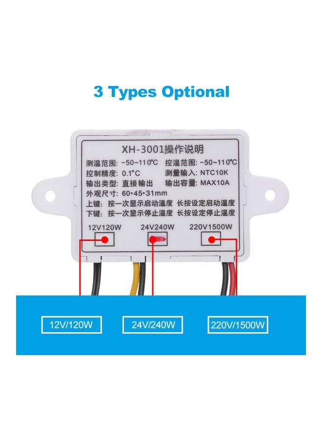 Generic Digital Microcomputer Temperature Controller White/Grey/Red 60x45x31mm  - Image 4