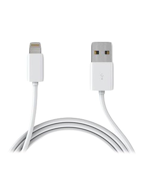 كابل شاحن لايتنينج بمنفذ USB أبيض