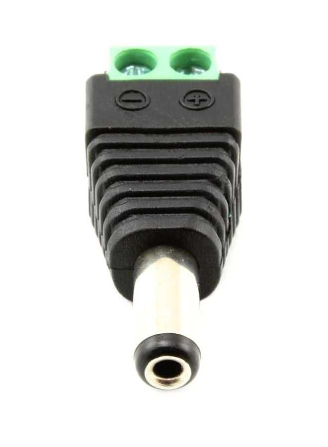 Arduino - Male DC Power Adapter To Screw Terminal Block Black/Chrome/Green - Image 1
