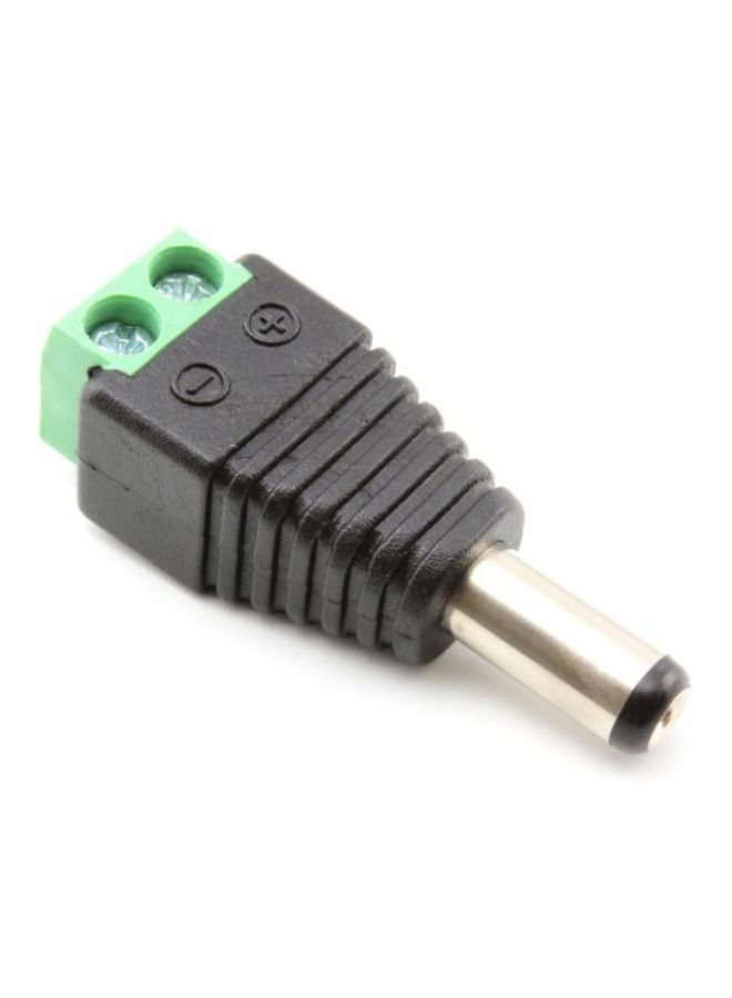 Arduino - Male DC Power Adapter To Screw Terminal Block Black/Chrome/Green - Image 1