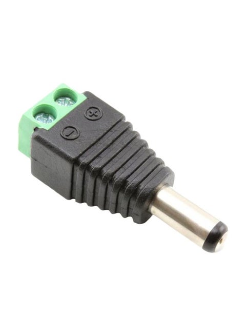 Male DC Power Adapter To Screw Terminal Block Black/Green