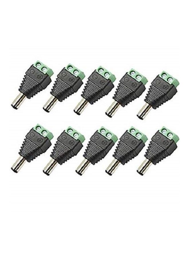 مجموعة أطراف توصيل بمسامير ملولبة إلى محول ذكر للتيار المستمر مكونة من 10 قطع أسود/فضي - Image 2