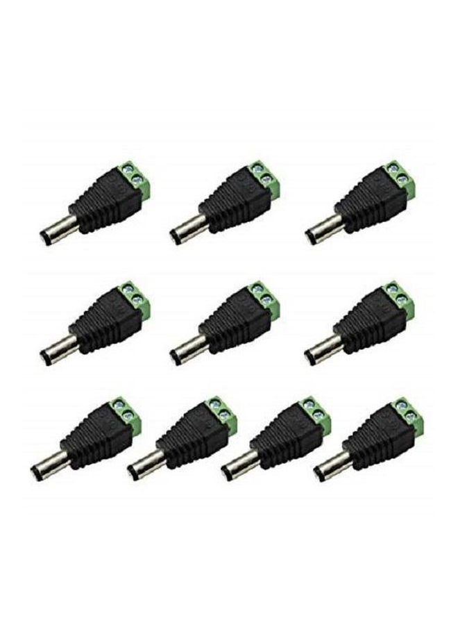 مجموعة أطراف توصيل بمسامير ملولبة إلى محول ذكر للتيار المستمر مكونة من 10 قطع أسود/فضي - Image 3