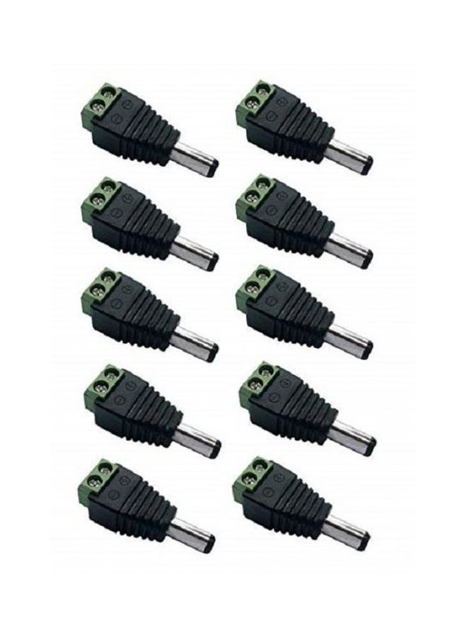 مجموعة أطراف توصيل بمسامير ملولبة إلى محول ذكر للتيار المستمر مكونة من 10 قطع أسود/فضي - Image 4