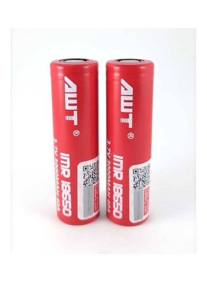 2-Piece Rechargeable Battery Red/White  - Image 2