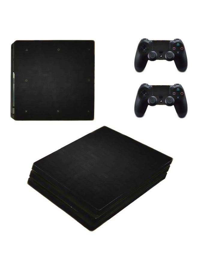 3-Piece Black Strips Carbon Fiber Pro Skin Sticker For PlayStation 4 Pro