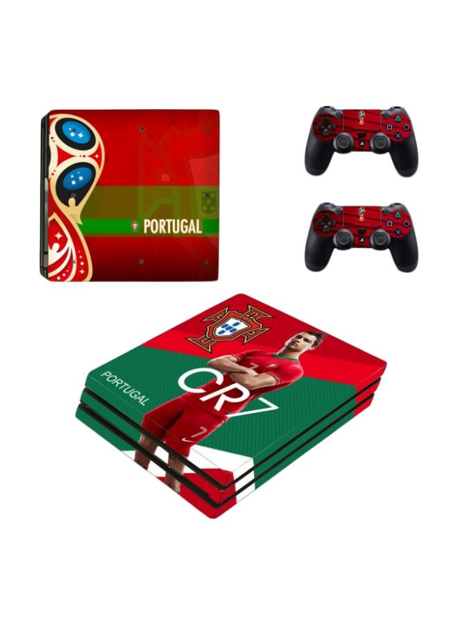 3-Piece Cr7 Portugal Ronaldo Pro Skin Sticker For PlayStation 4 Pro