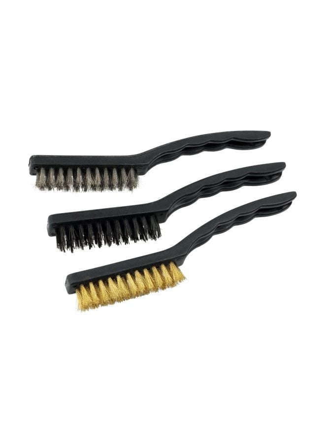 3-Piece Wire Brushes Black/Grey/Yellow  - Image 1