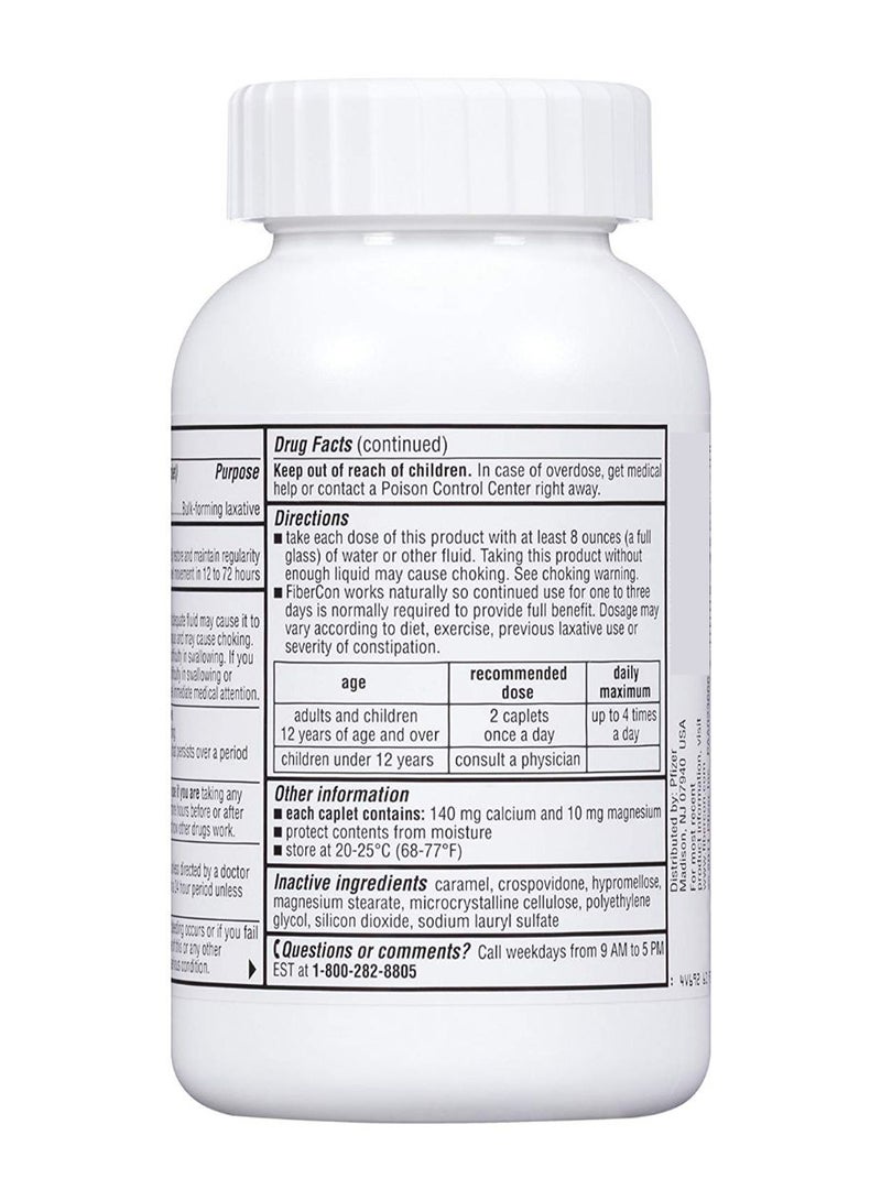 Fibercon Fiber Therapy For Regularity Dietary Supplement - 140 Caplets - Image 2