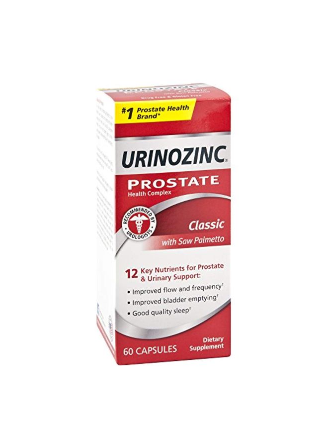 Urinozinc - Prostate Health Complex Classic Formula Dietary Supplement - 60 Capsules - Image 1