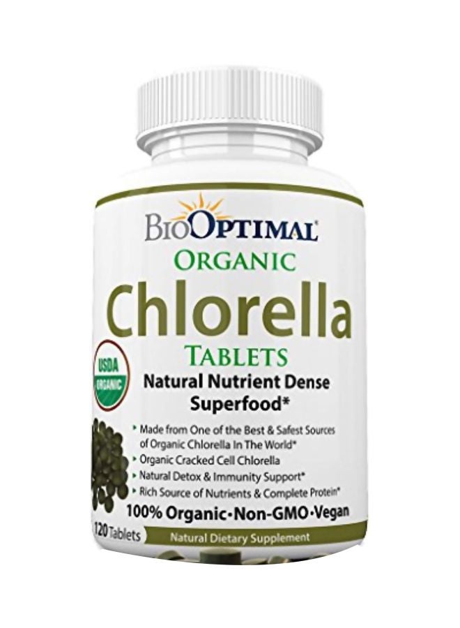BioOptimal Organic Chlorella Dietary Supplement - 120 Tablets - Image 1