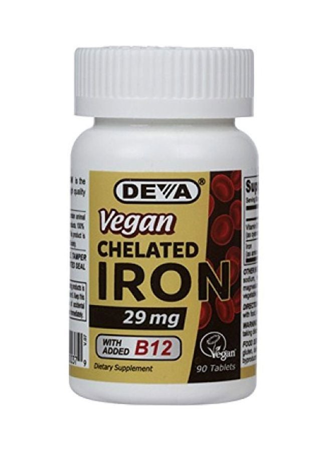 Deva Nutrition Vegan Chelated Iron Supplement 29mg - 90 Tablets - Image 1