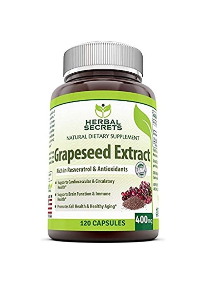 Herbal Secrets Dietary Supplement Grapeseed Extract 400mg - 120 Capsules - Image 1