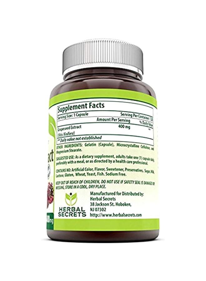 Herbal Secrets Dietary Supplement Grapeseed Extract 400mg - 120 Capsules - Image 2