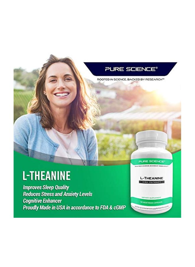 Pure Science Supplements L-theanine Dietary Supplement - 50 Capsules  - Image 2