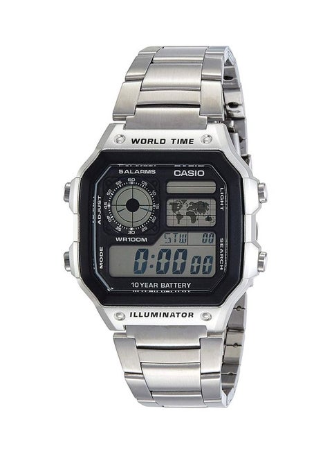 Men's Youth Digital Watch AE-1200WHD-1AVDF - 45 mm - Silver