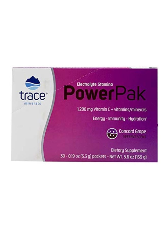 Trace Minerals Research Pack Of 30 Electrolyte Stamina Power Pak Supplement 1200mg - Concorde Grape  - Image 1