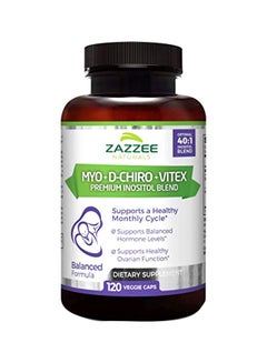 Myo + D-Chiro + Vitex Premium Inositol Blend 500mg Dietary Supplement - 120 Veg Capsules