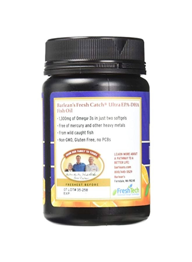 Barlean's Organic Oils - Ultra EPA-DHA 1300mg Dietary Supplement - Orange Flavour - 60 Softgels - Image 1
