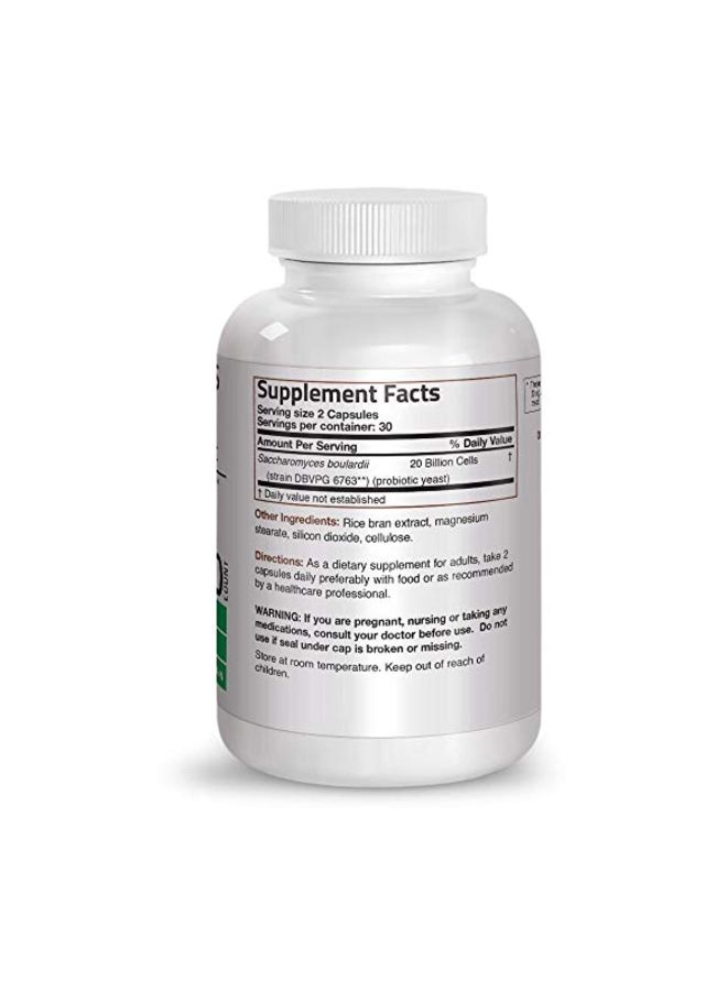 Bronson Saccharomyces Boulardii Probiotic Dietary Supplement - 60 Capsules - Image 2