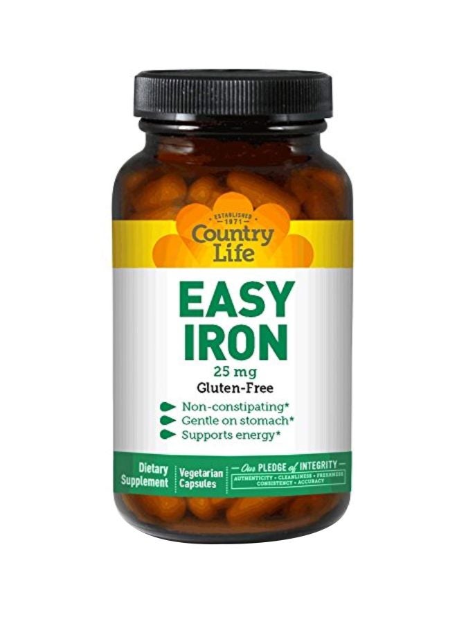 كانتري لايف مكمل غذائي إيزي آيرون بتركيز 25 مجم - 90 كبسولة نباتية - Image 1