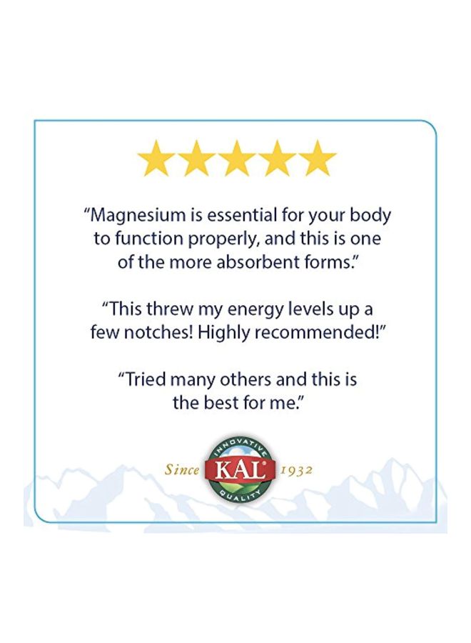 KAL - Magnesium Malate 400 Dietary Supplement - 90 Tablets - Image 1