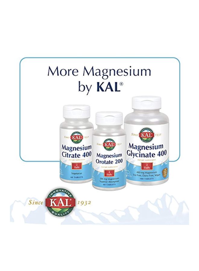 KAL - Magnesium Malate 400 Dietary Supplement - 90 Tablets - Image 1