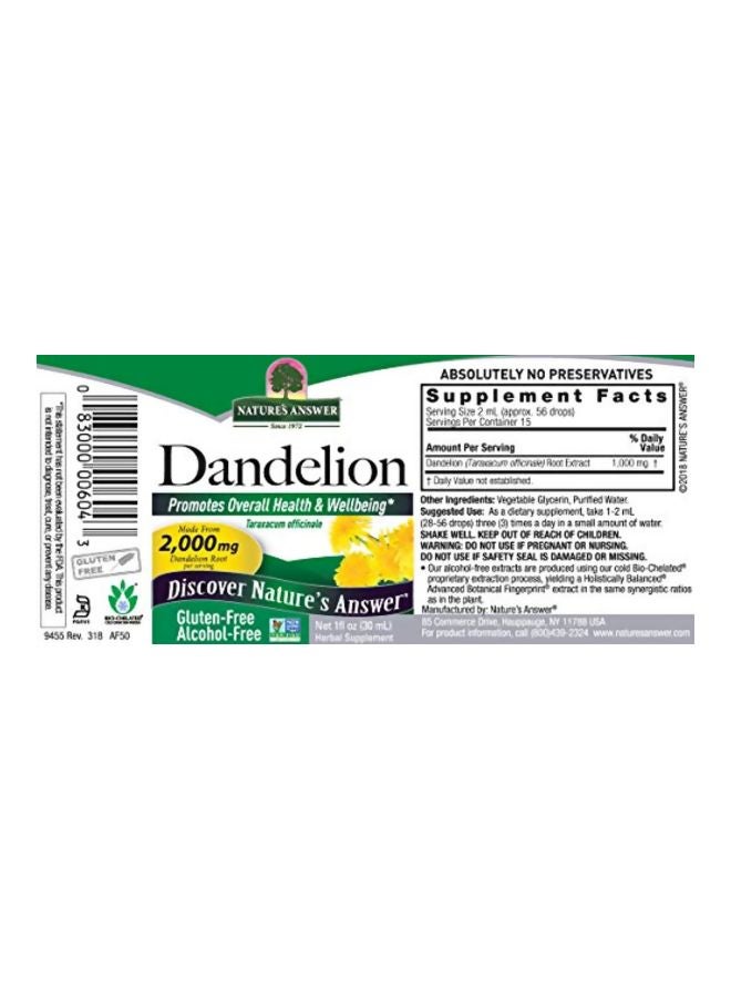 NATURE'S ANSWER Dandelion Root Herbal Supplement  - Image 2