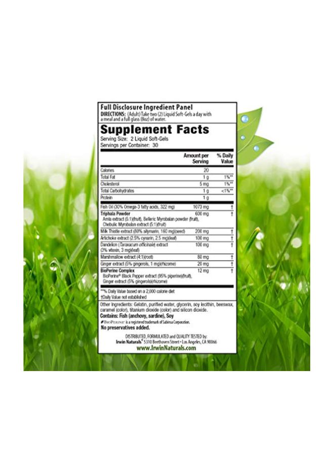 Irwin Naturals Daily Gentle Cleanse Triphala Dietary Supplement - 60 Liquid Softgels  - Image 2