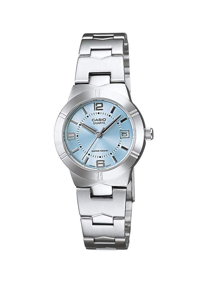 كاسيو ساعة يد بعقارب مقاومة للماء من إنتايسر طراز LTP-1241D-2A - قياس 25 مم - لون فضي للنساء - Image 1