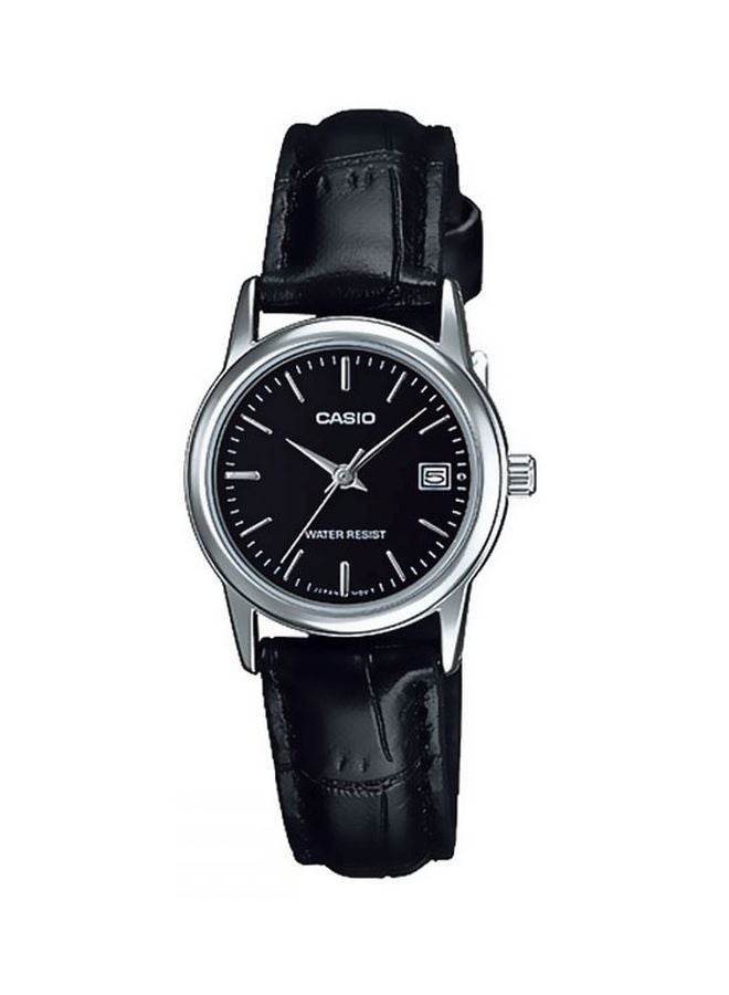 CASIO Women's Leather Analog Wrist Watch LTP-V002L-1AUDF - 31 mm - Black  - Image 1