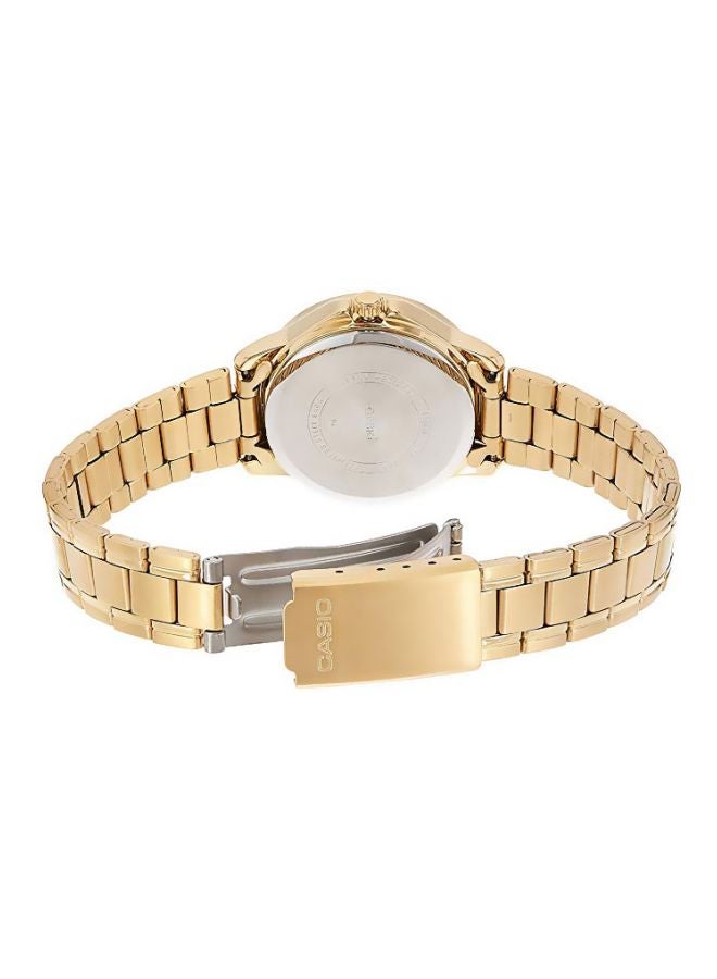 كاسيو ساعة يد بعقارب مقاومة للماء طراز LTP-V004G-9BUDF - 30 مم - ذهبي للنساء - Image 2