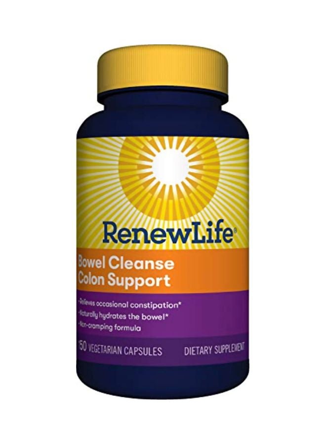 Renew Life - Bowel Cleanse Colon Support Dietary Supplement - 150 Vegetarian Capsules - Image 1