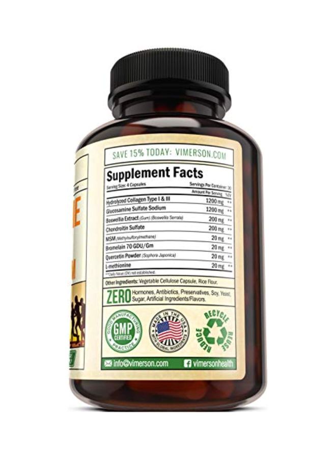 Vimerson Health Glucosamine Collagen Boswellia Dietary Supplement - 120 Capsule - Image 3