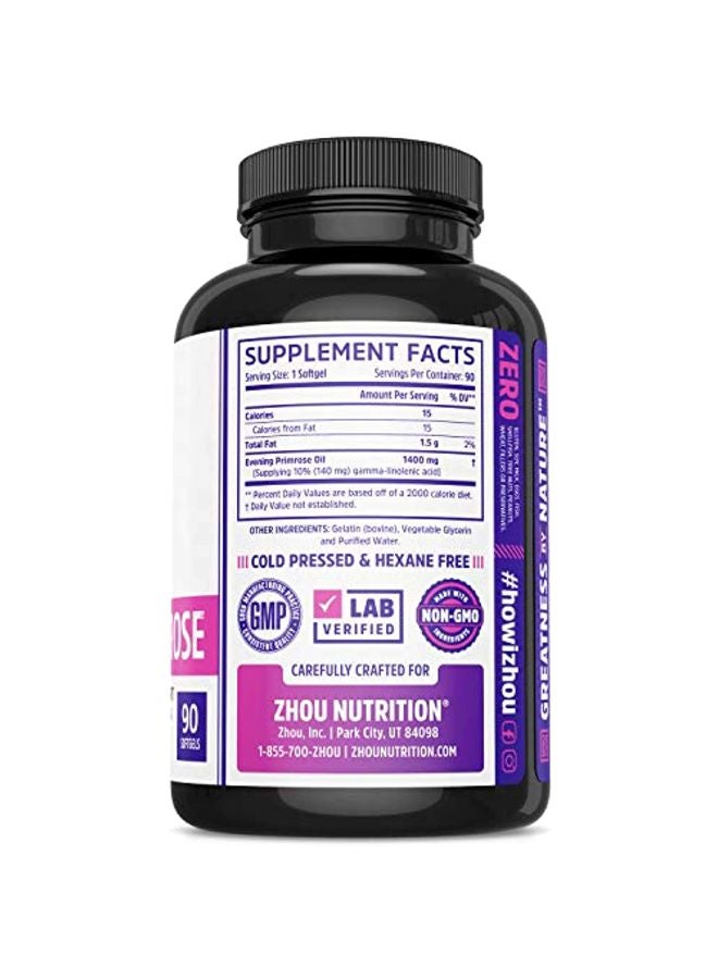 Zhou Nutrition Evening Primrose Dietary Supplement - 90 Softgels  - Image 3