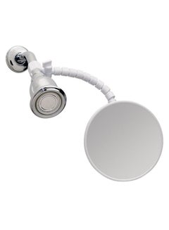 Fog-Free Small Shower Shaving Mirror With Flexible Arm Silver