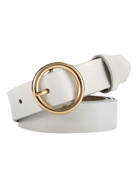 Artificial Leather Belt White