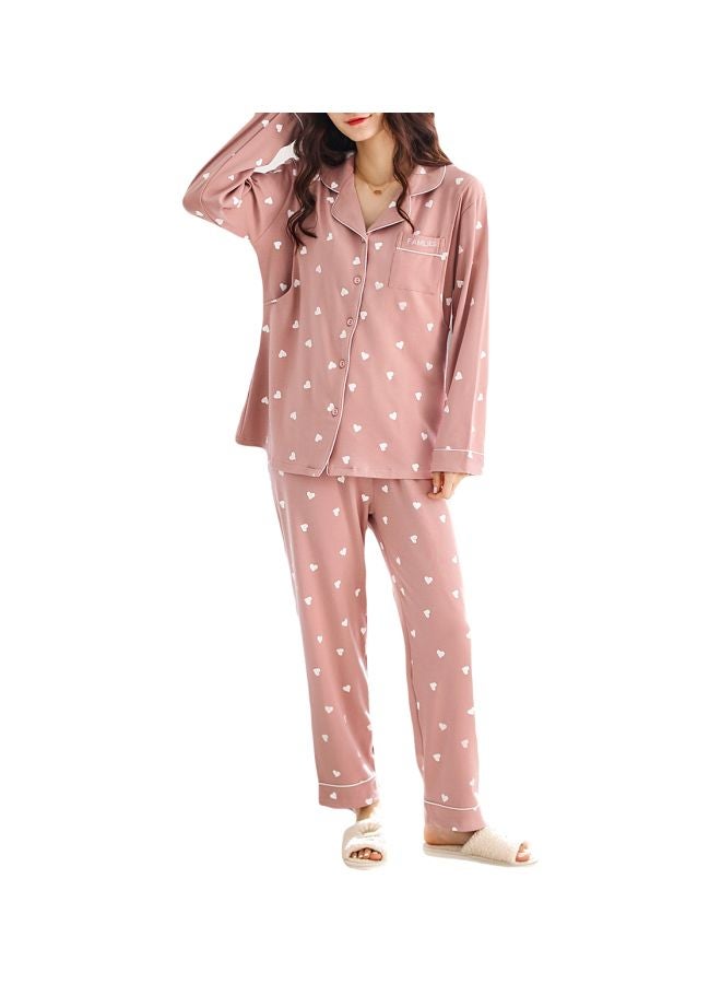 2-Piece Long Sleeve Pyjama Set Pink - Image 1