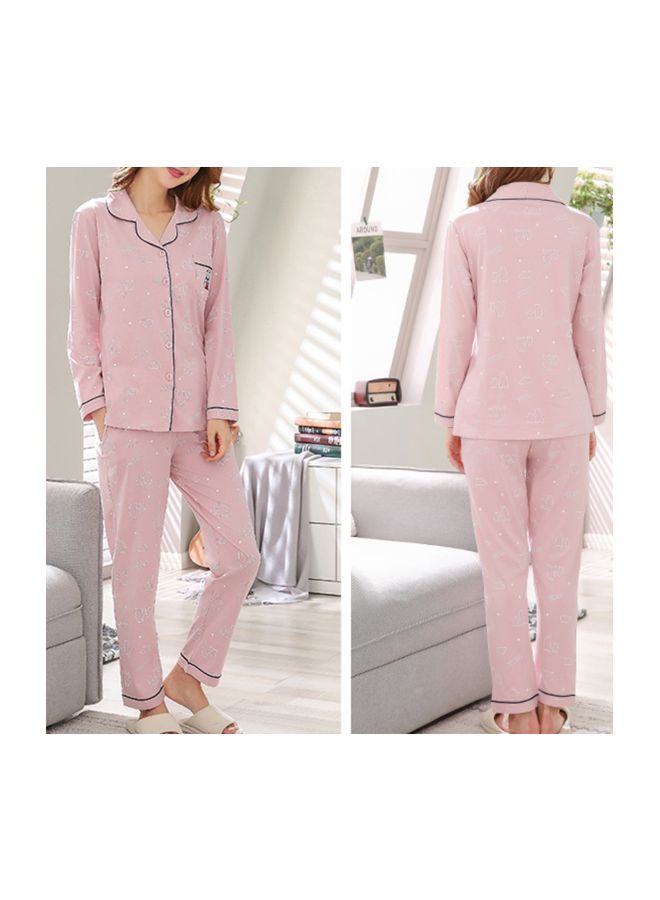 2-Piece Long Sleeve Pyjama Set Pink  - Image 2