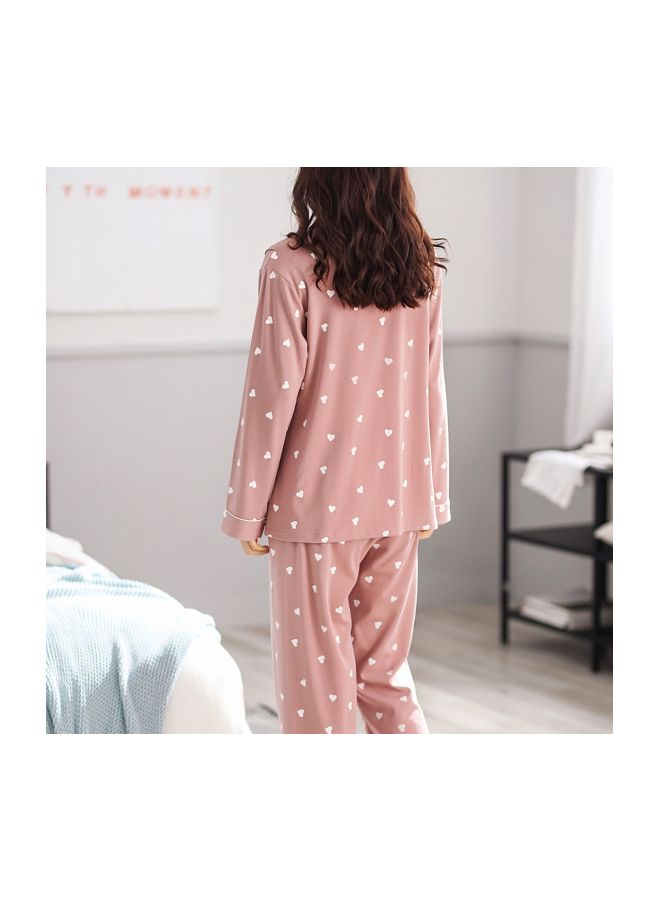 2-Piece Long Sleeve Pyjama Set Pink - Image 2