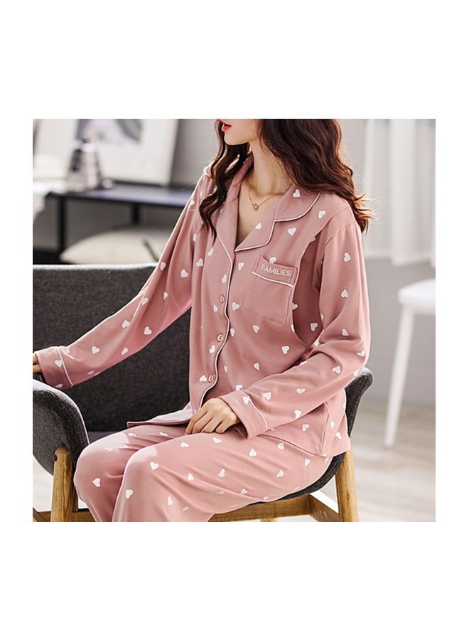 2-Piece Long Sleeve Pyjama Set Pink - Image 3