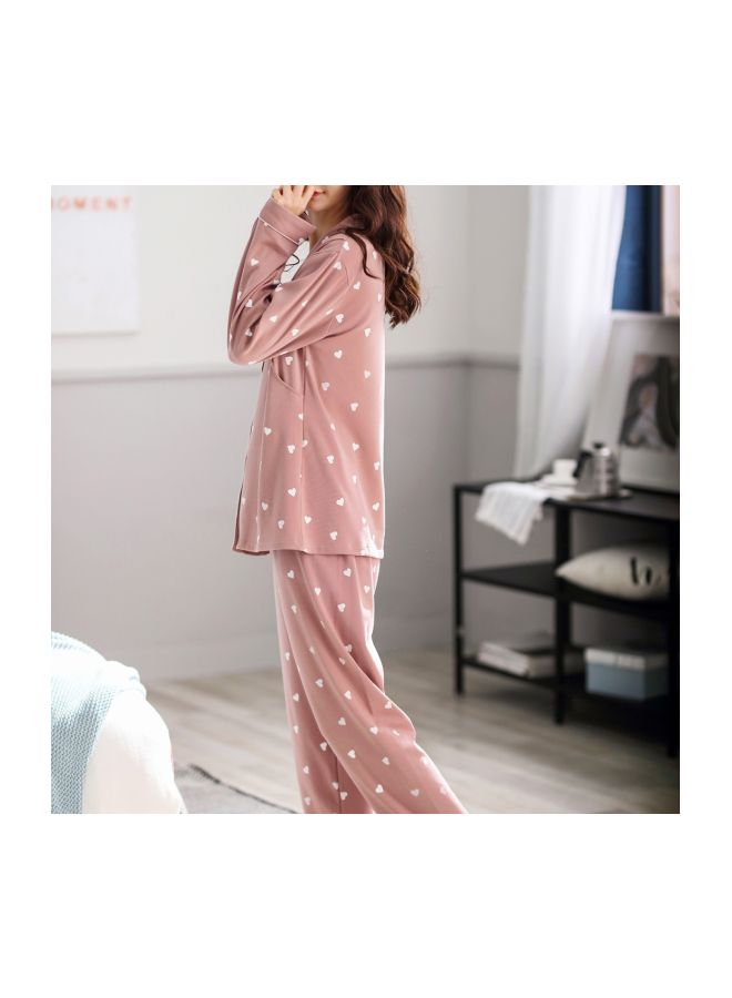 2-Piece Long Sleeve Pyjama Set Pink - Image 4