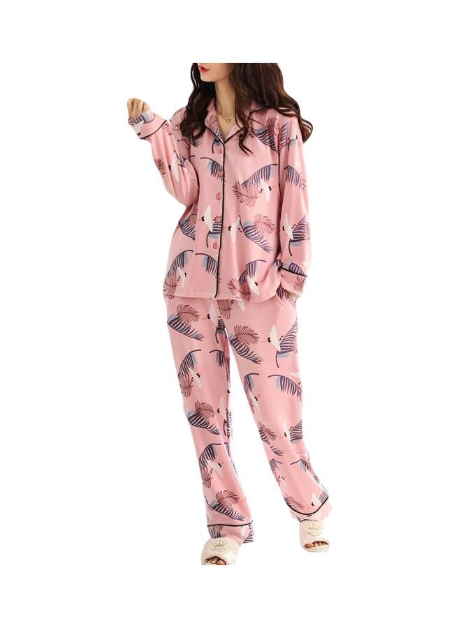 2-Piece Long Sleeve Tops And Pants Pink/Purple - Image 1