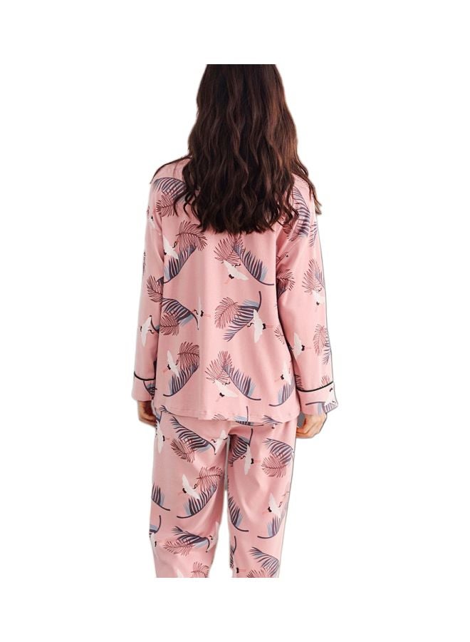 2-Piece Long Sleeve Tops And Pants Pink/Purple - Image 2