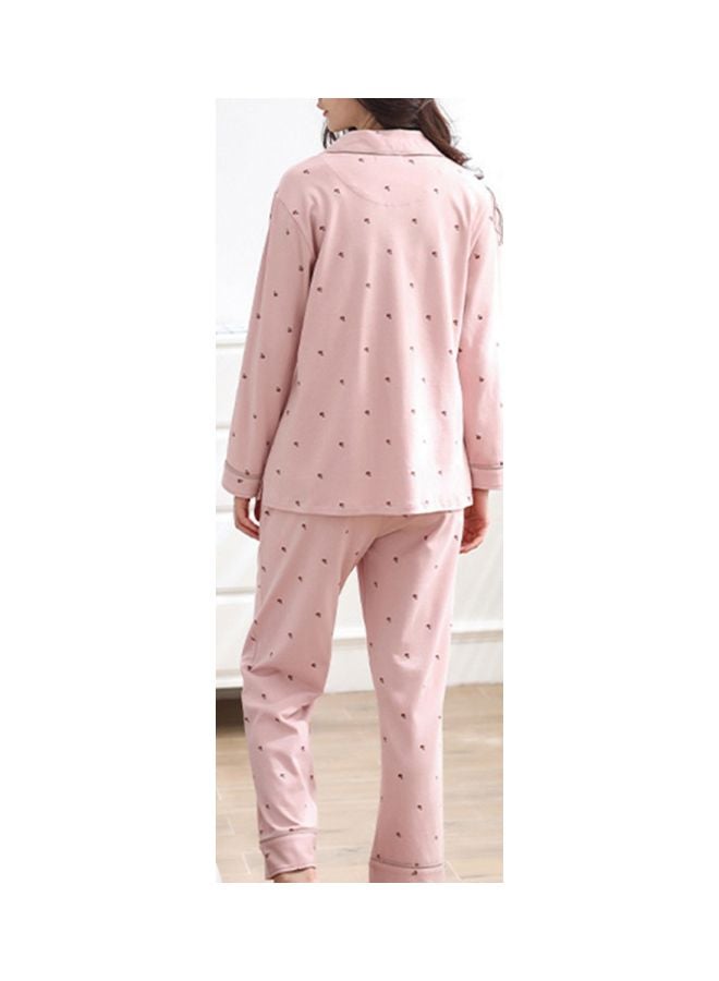 Generic - 2-Piece Printed Maternity Pyjama Set Pink - Image 1