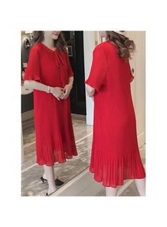 Generic Short Sleeves Maternity Dress Red  - Image 3