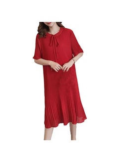 Generic Short Sleeves Maternity Dress Red  - Image 1