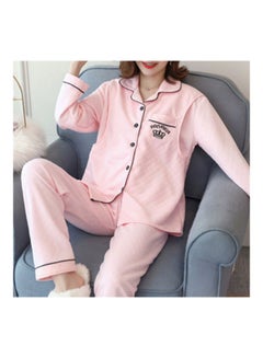 Generic 2-Piece Printed Maternity Pajama And Top Set Pink  - Image 4