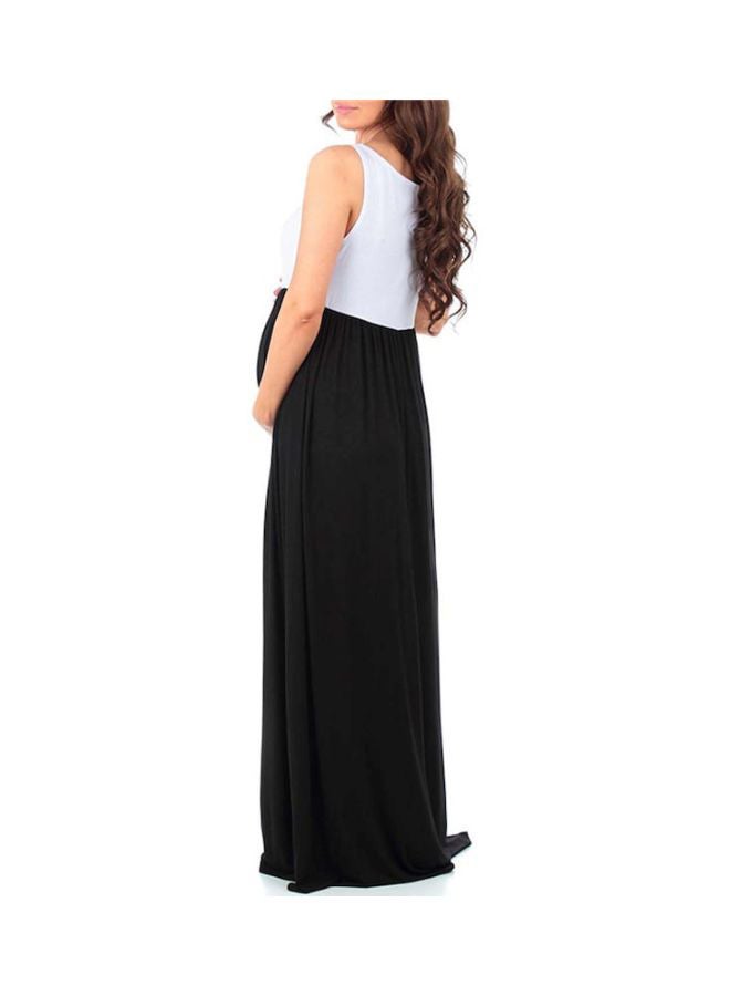Round Neck Maxi Dress Black/White  - Image 2