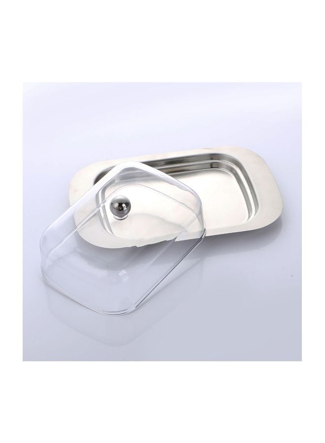 بيتا علبة للزبدة من الستانلس ستيل مزود بغطاء بلاستيكي فضي / شفاف 20Ø³Ù†ØªÙŠÙ…ØªØ± - Image 2